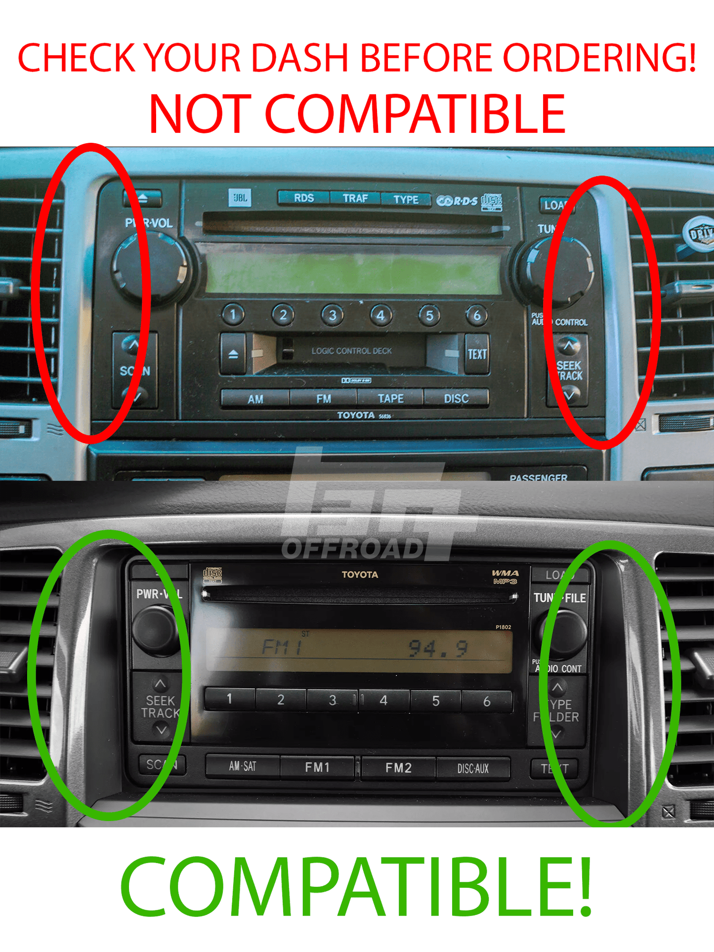 TEQ Offroad Center Console Modular Accessory Dash Mount (MAM) for 4Runner (2003-2009)