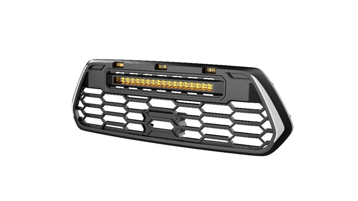 2016-2023 Tacoma Apex Pro Style Grille with LED Light Bar & Raptor Lights by YotaTribe