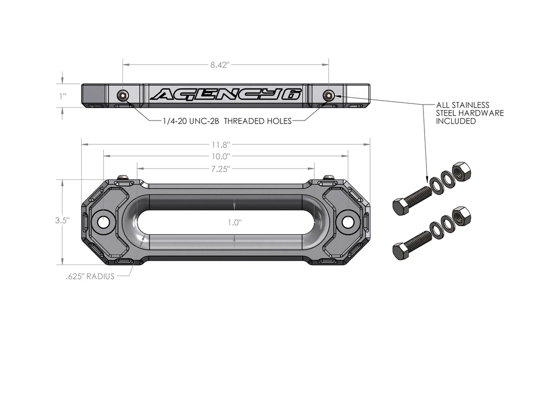 Agency6.com Fairlead (1.0" Thick) - Red