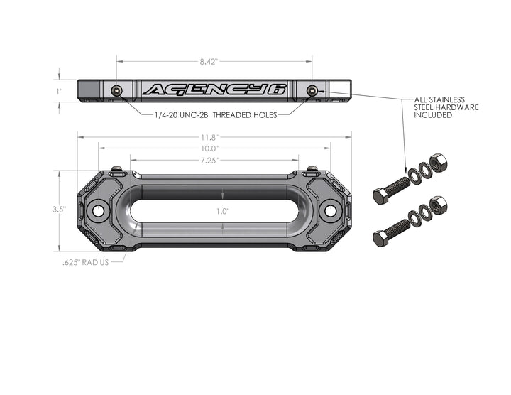 Agency6.com Fairlead (1.0" Thick) - Red