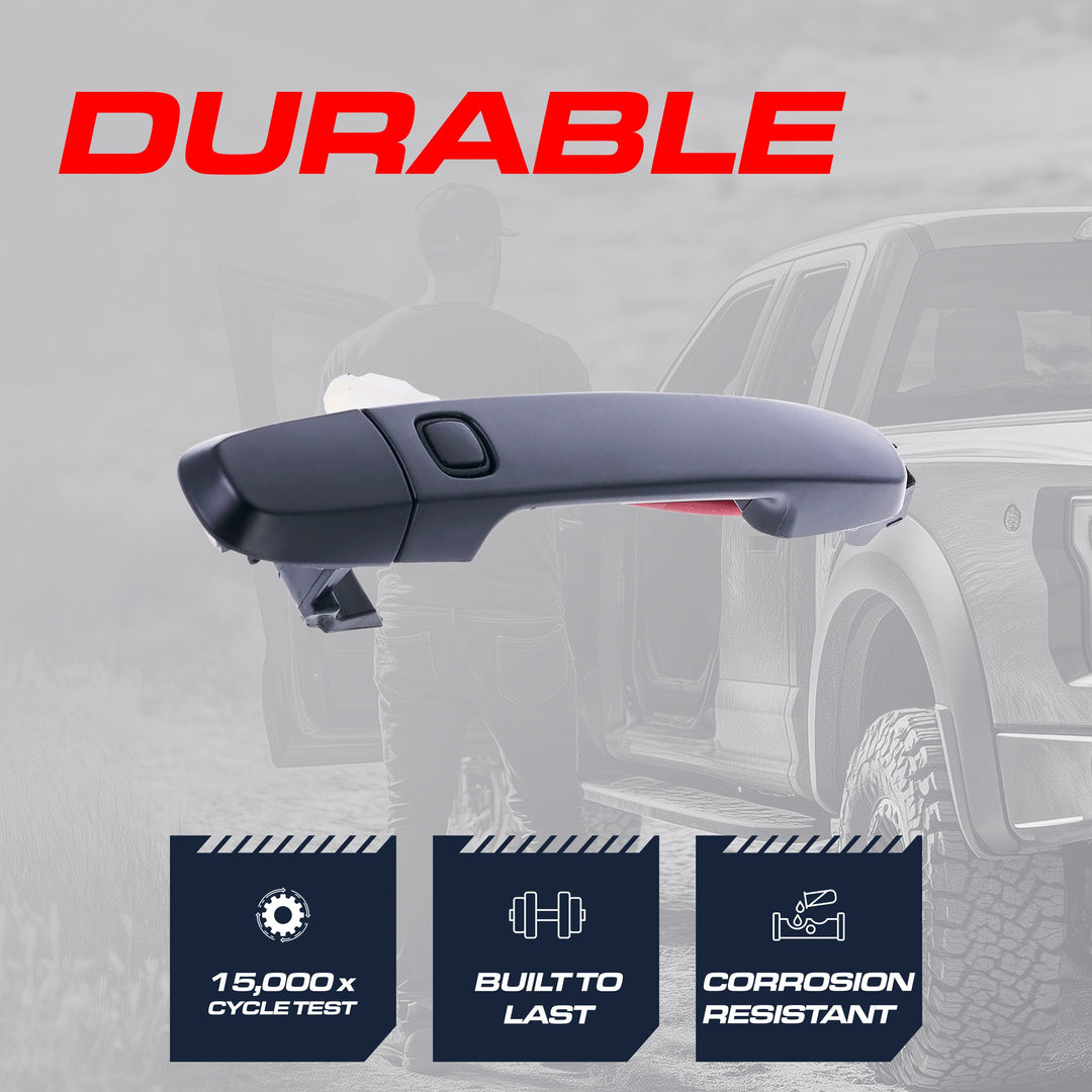 Exterior Door Handle Black Primed Replacement for Toyota Corolla (09-13), Prius (04-09), RAV4 (09-12) OE Part # 69210-02110-C1, 69210-12320-C1 | Front Right Passenger Side w/o Keyhole Cap