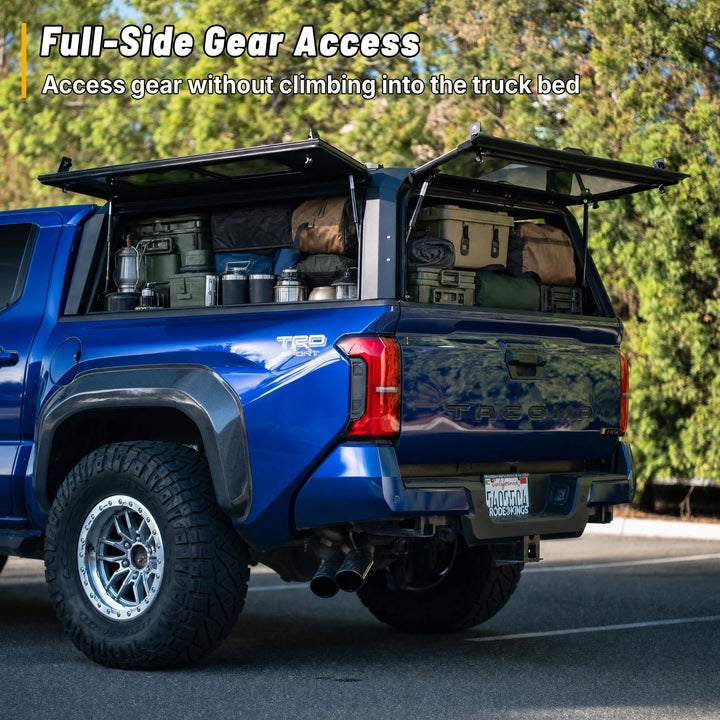 OPENROAD Sliding Glass Side Truck Cap for Tacoma (2024+) – 5FT BED