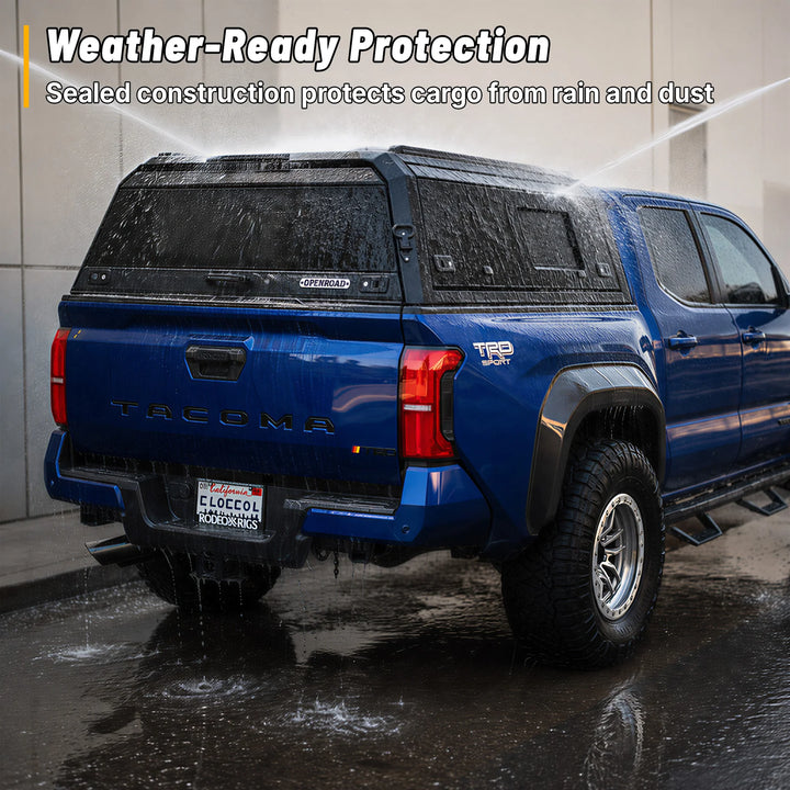 OPENROAD Sliding Glass Side Truck Cap for Tacoma (2024+) – 5FT BED