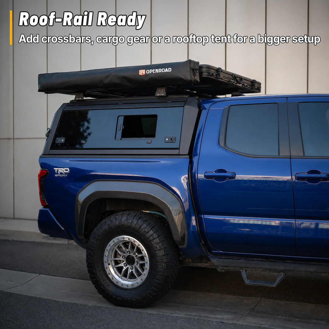 OPENROAD Sliding Glass Side Truck Cap for Tacoma (2024+) – 5FT BED