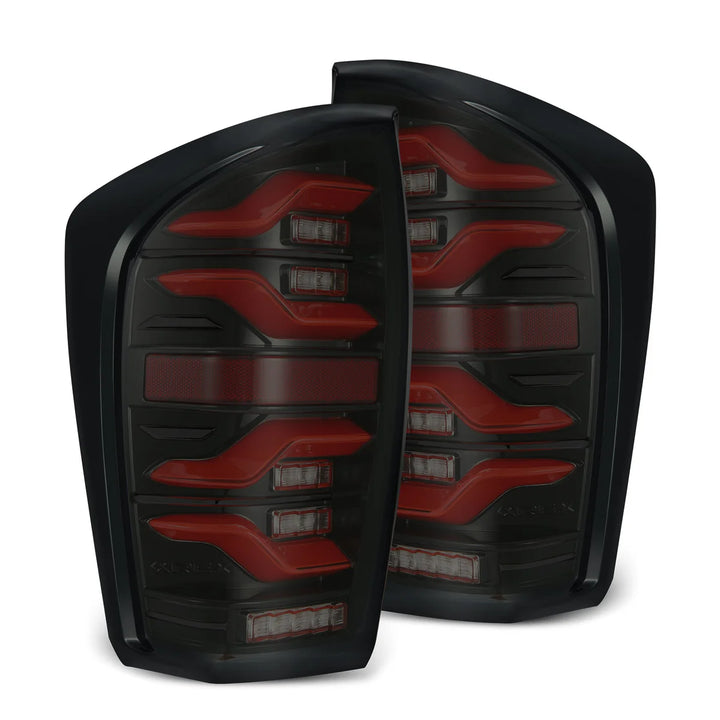 Alpharex LUXX-Series LED Tail Lights Black-Red for Tacoma (2016-2023)