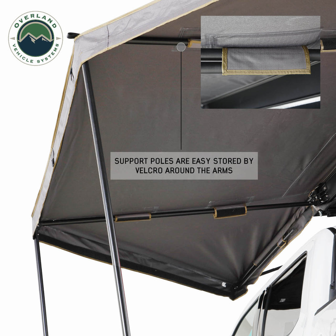OVS HD Nomadic 180 LTE Awning - Dark Grey With Black Travel Cover Universal