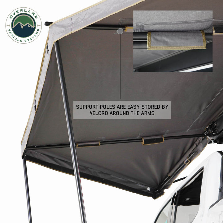 OVS HD Nomadic 180 LTE Awning - Dark Grey With Black Travel Cover Universal