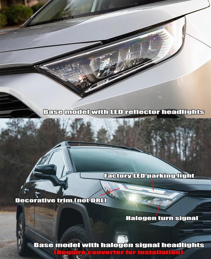 Alpharex NOVA-Series LED Projector Headlights Black for RAV4 (2019-2025)