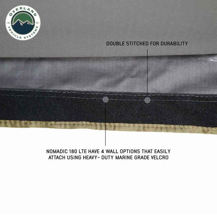 OVS HD Nomadic 180 LTE Awning - Dark Grey With Black Travel Cover Universal