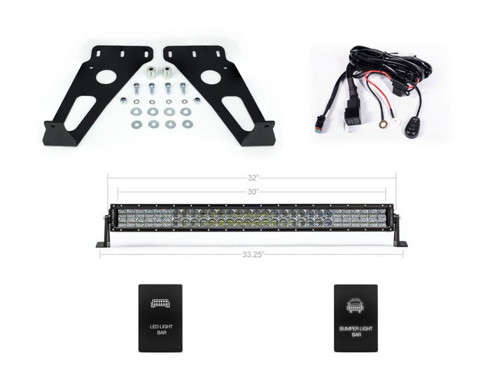Cal Raised LED 32" Hidden Grille LED Light Bar Brackets Kit Fits 4Runner (2014-2024)