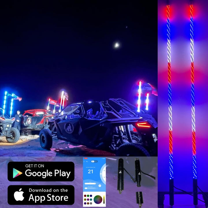 3' LED Whip Elite HD II Single Whip Magnetic Mount