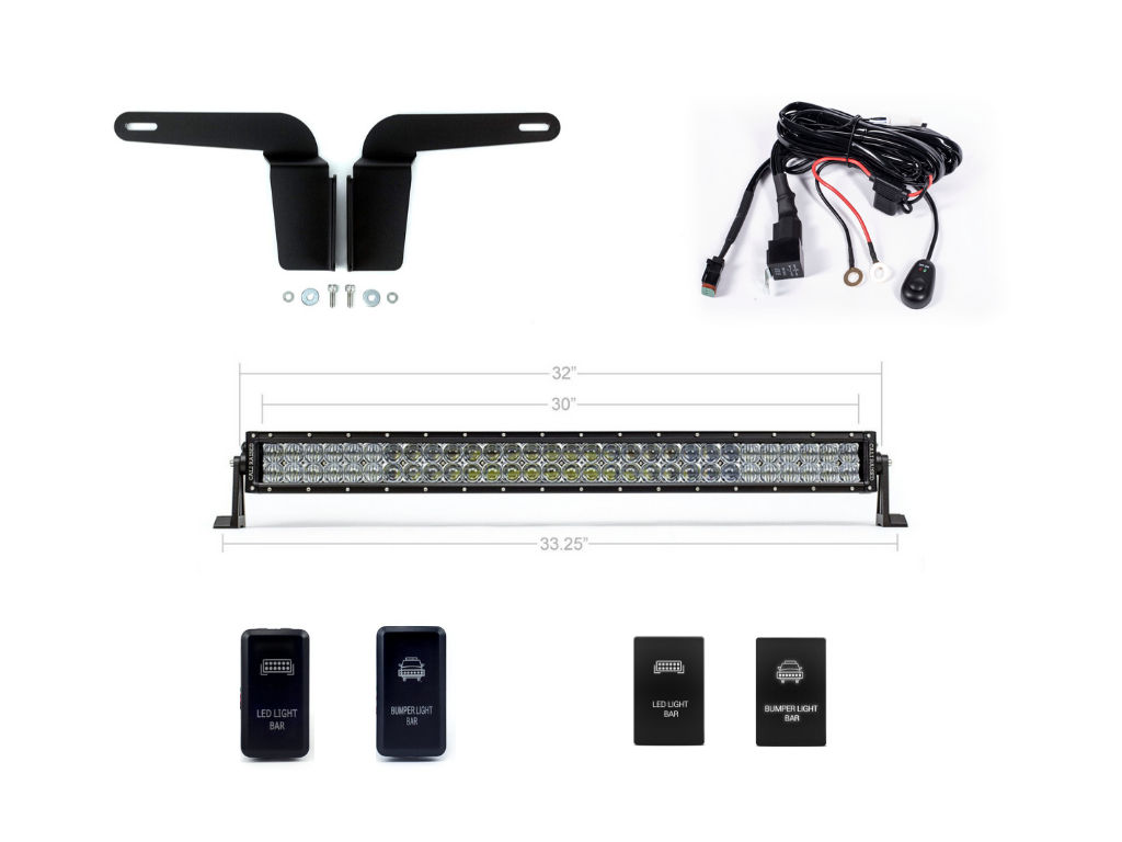 Cali Raised LED 32" Lower Bumper Flush LED Light Bar Kit for 4Runner (2003-2009)