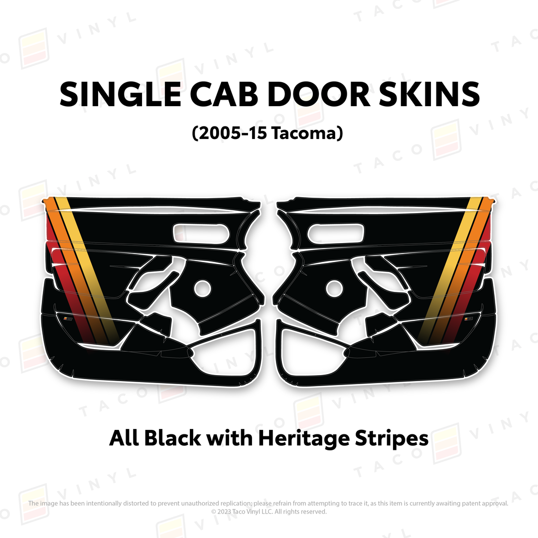 Taco Vinyl Single Cab Door Skins for Tacoma (2005-2015)