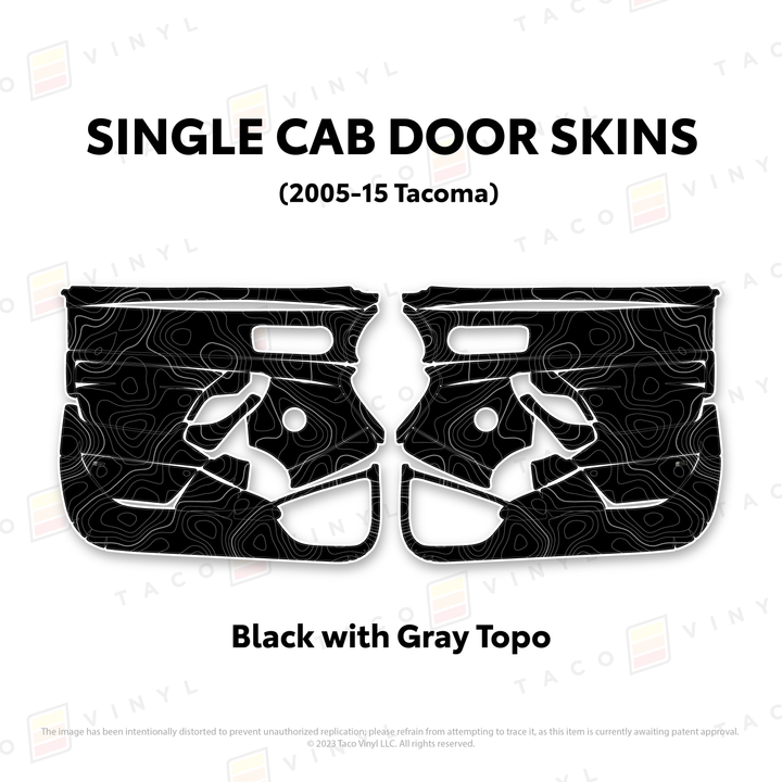 Taco Vinyl Single Cab Door Skins for Tacoma (2005-2015)