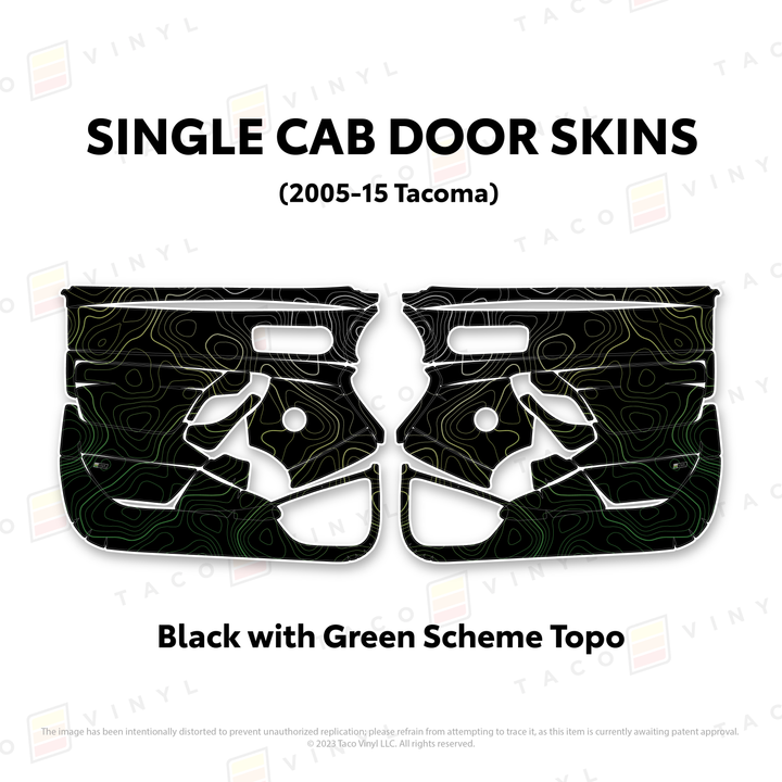 Taco Vinyl Single Cab Door Skins for Tacoma (2005-2015)
