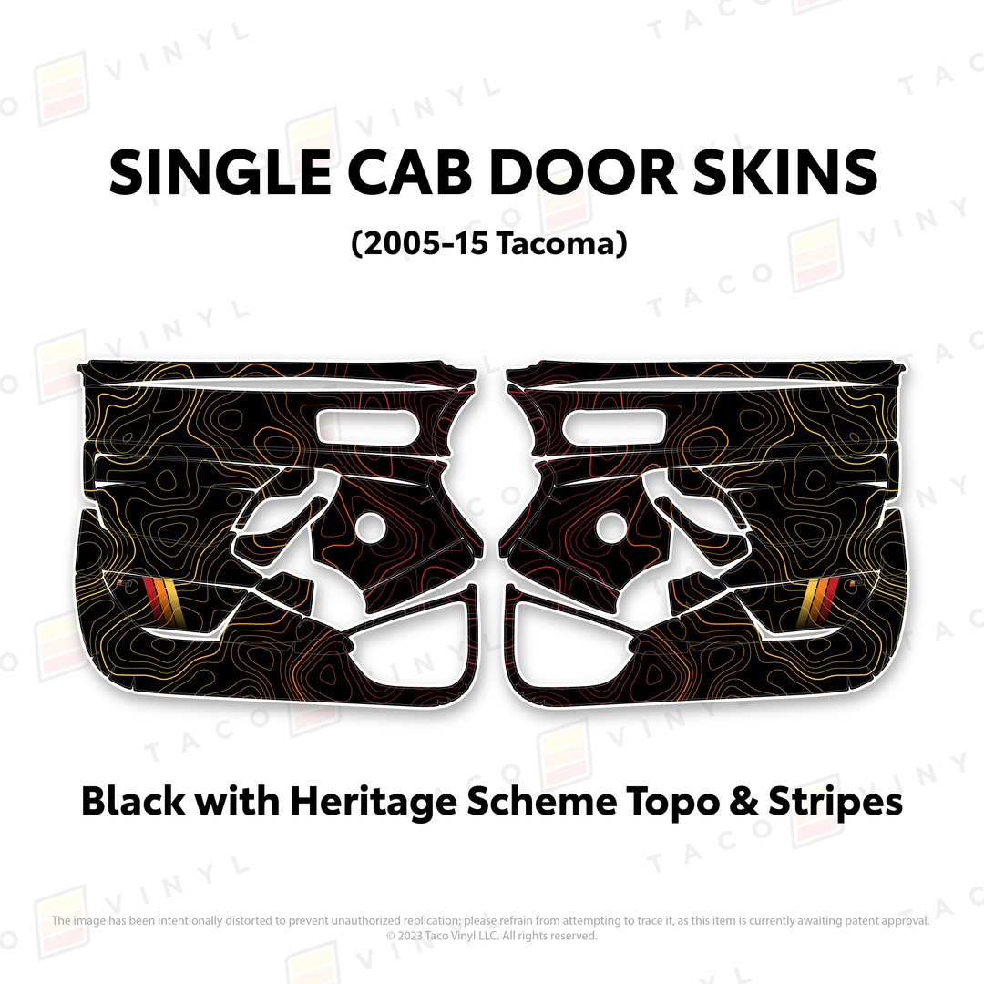 Taco Vinyl Single Cab Door Skins for Tacoma (2005-2015)