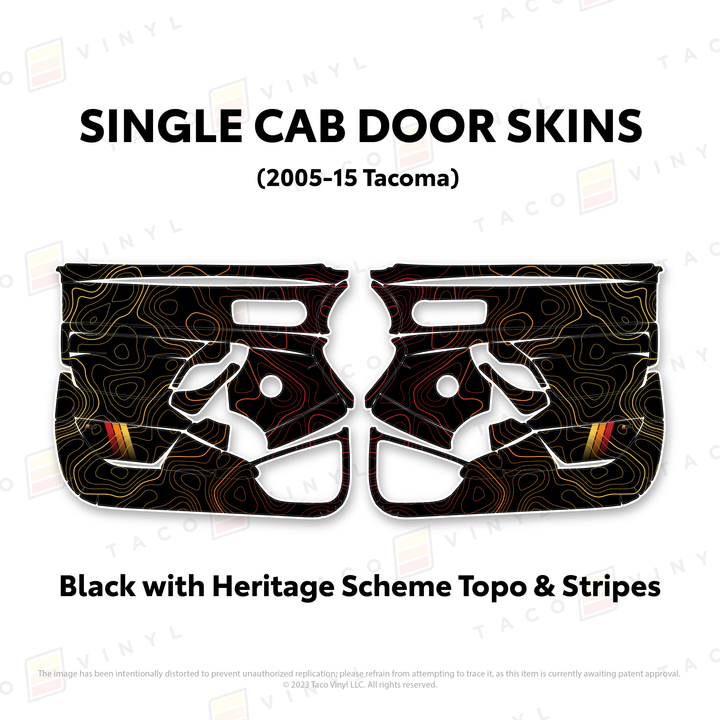 Taco Vinyl Single Cab Door Skins for Tacoma (2005-2015)