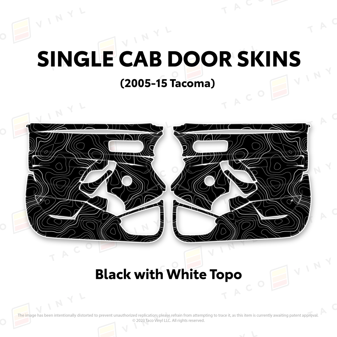 Taco Vinyl Single Cab Door Skins for Tacoma (2005-2015)