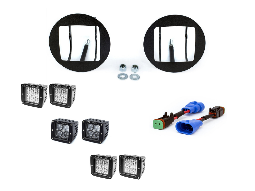 Cali Raised led LED Fog Light Pod Replacements Brackets Kit for Tacoma (2005-2011)