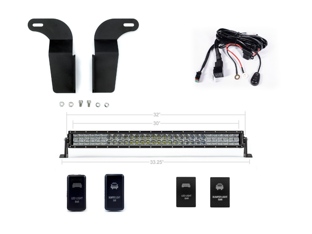 Cali Raised LED 32" Lower Bumper Hidden LED Light Bar Brackets Kit Tacoma (2005-2015)