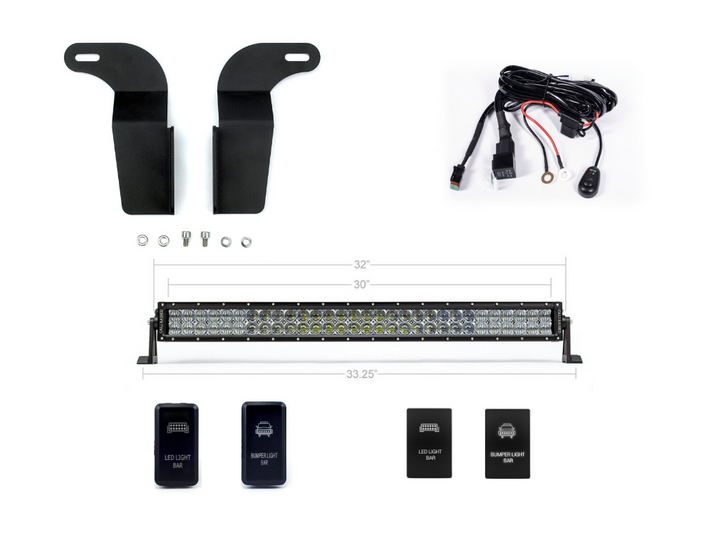 Cali Raised LED 32" Lower Bumper Hidden LED Light Bar Brackets Kit Tacoma (2005-2015)