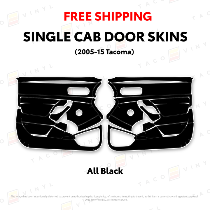 Taco Vinyl Single Cab Door Skins for Tacoma (2005-2015)