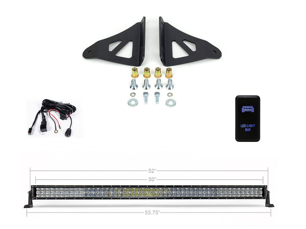 Cali Raised LED 52" Curved LED Light Bar Roof Brackets Kit For Tacoma (2005-2023)