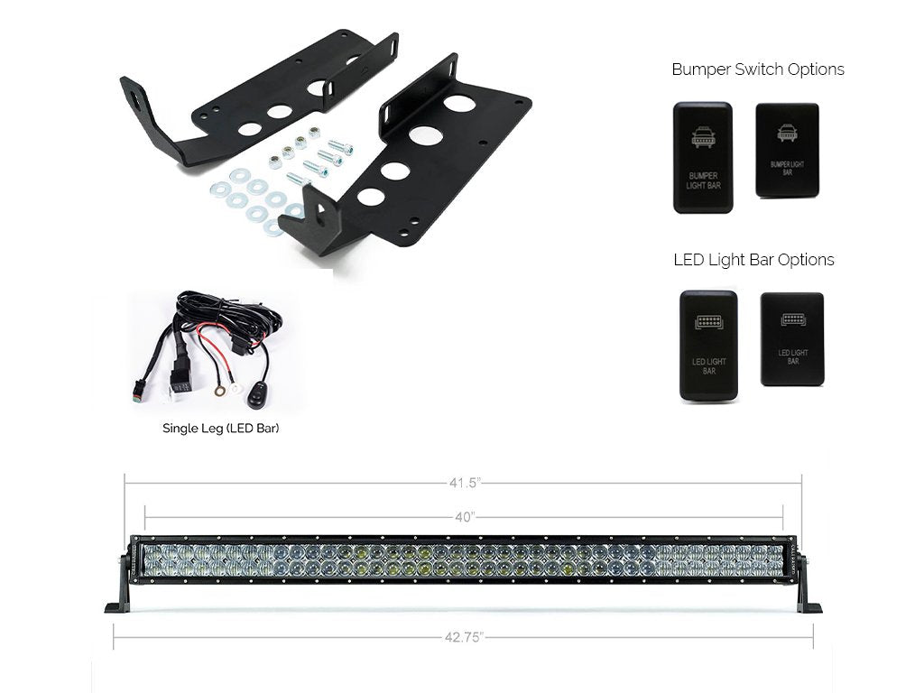 Cali Raised LED 42" Hidden Grille Curved LED Light Bar Brackets Kit for Tundra (2014-2021)