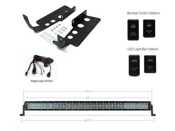 Cali Raised LED 42" Hidden Grille Curved LED Light Bar Brackets Kit for Tundra (2014-2021)