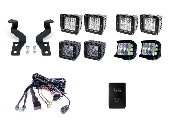 Cali Raised LED Low Profile Ditch Light Brackets Kit For Tundra (2014-2021)