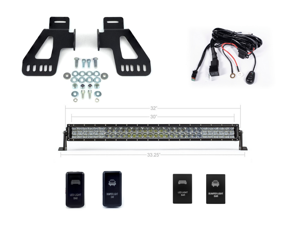 Cali Raised LED 32" Upper Grille LED Light Bar Brackets Kit for Tacoma (2016-2023)