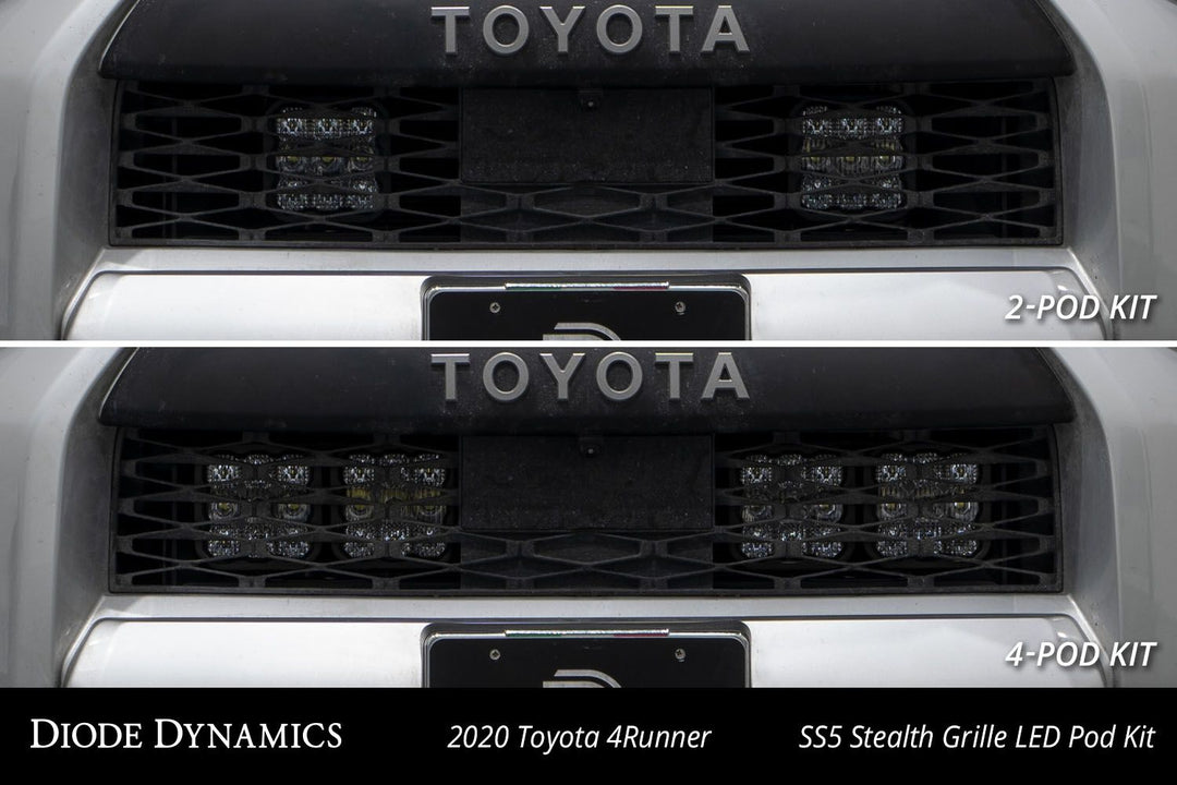 Diode Dynamics SS5 Stealth Grille LED Pod Kit for 4Runner (2014-2024)