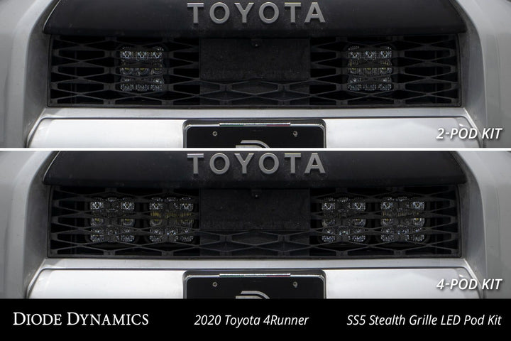 Diode Dynamics SS5 Stealth Grille LED Pod Kit for 4Runner (2014-2024)