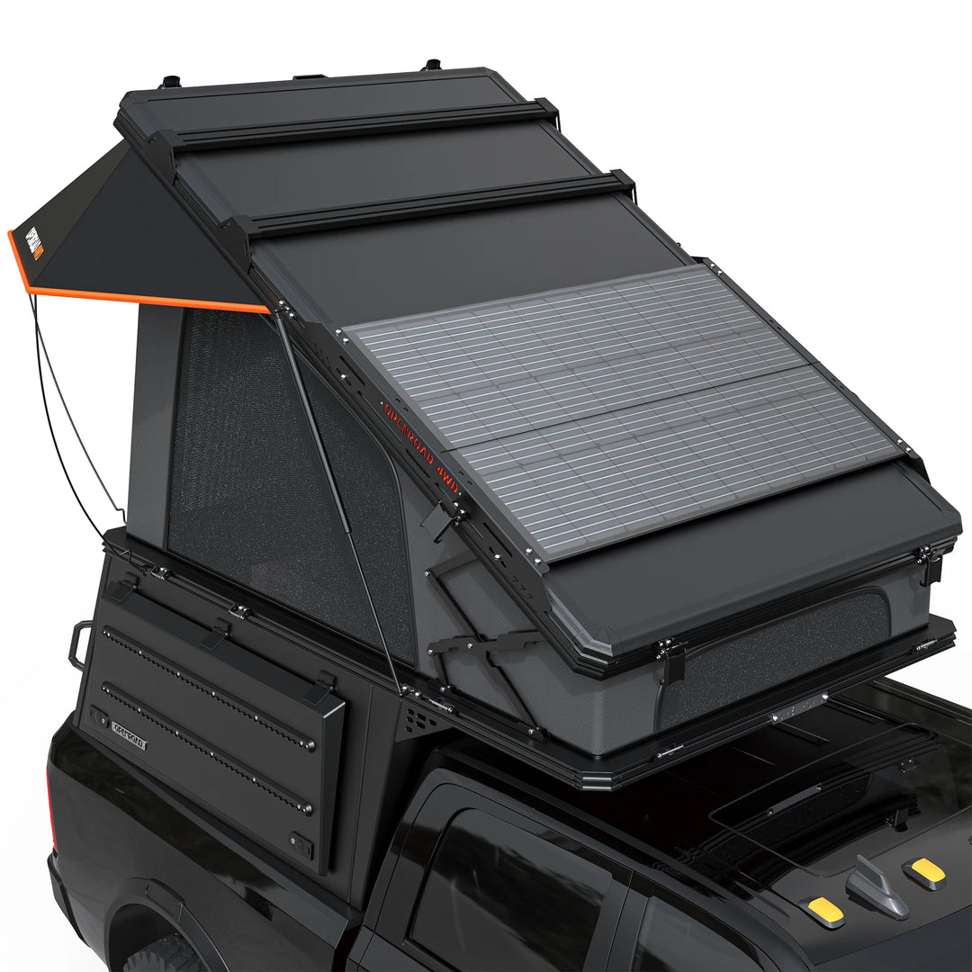 OPENROAD Aluminum Truck Topper with Integrated Rooftop Tent — Lightweight 4-Season Overland Camper for Tacoma (2016-2023)-5FT