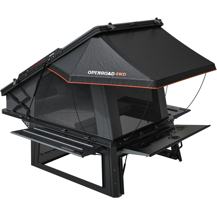 OPENROAD Aluminum Truck Topper with Integrated Rooftop Tent — Lightweight 4-Season Overland Camper for Tacoma (2016-2023)-5FT