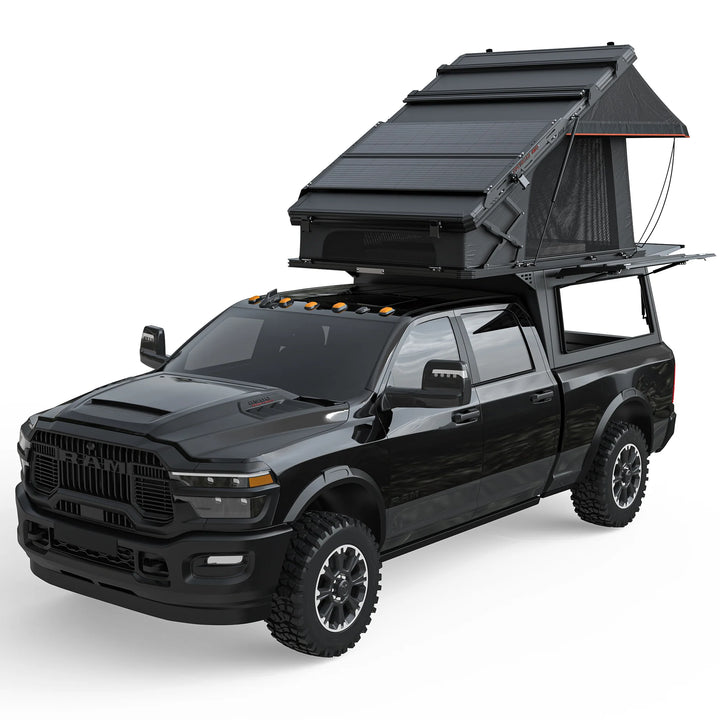 OPENROAD Aluminum Truck Topper with Integrated Rooftop Tent — Lightweight 4-Season Overland Camper for Tacoma (2016-2023)-5FT