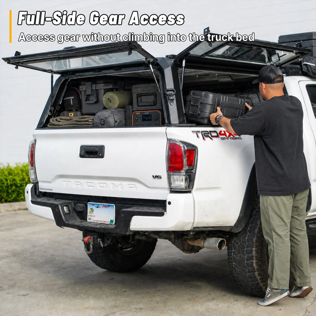 OPENROAD Sliding Glass Side Truck Cap for Tacoma (2016-2023) – 5FT BED