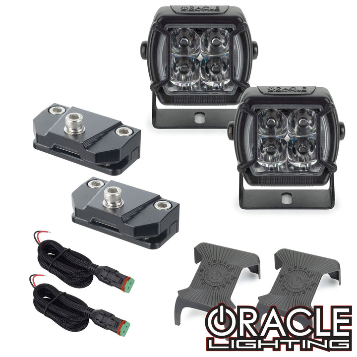 Universal A-Pillar Hood Mount Brackets w/ VEGA™ Series 4 Spotlights