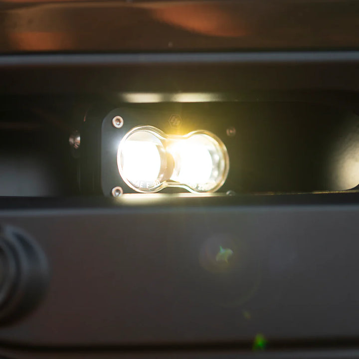 Baja 686 Industries LLC Led vent cover (ASA Matte Black) Baja Designs S2 + Baja Designs S2 SAE Black Light Pod Pair for Tundra (2022+)