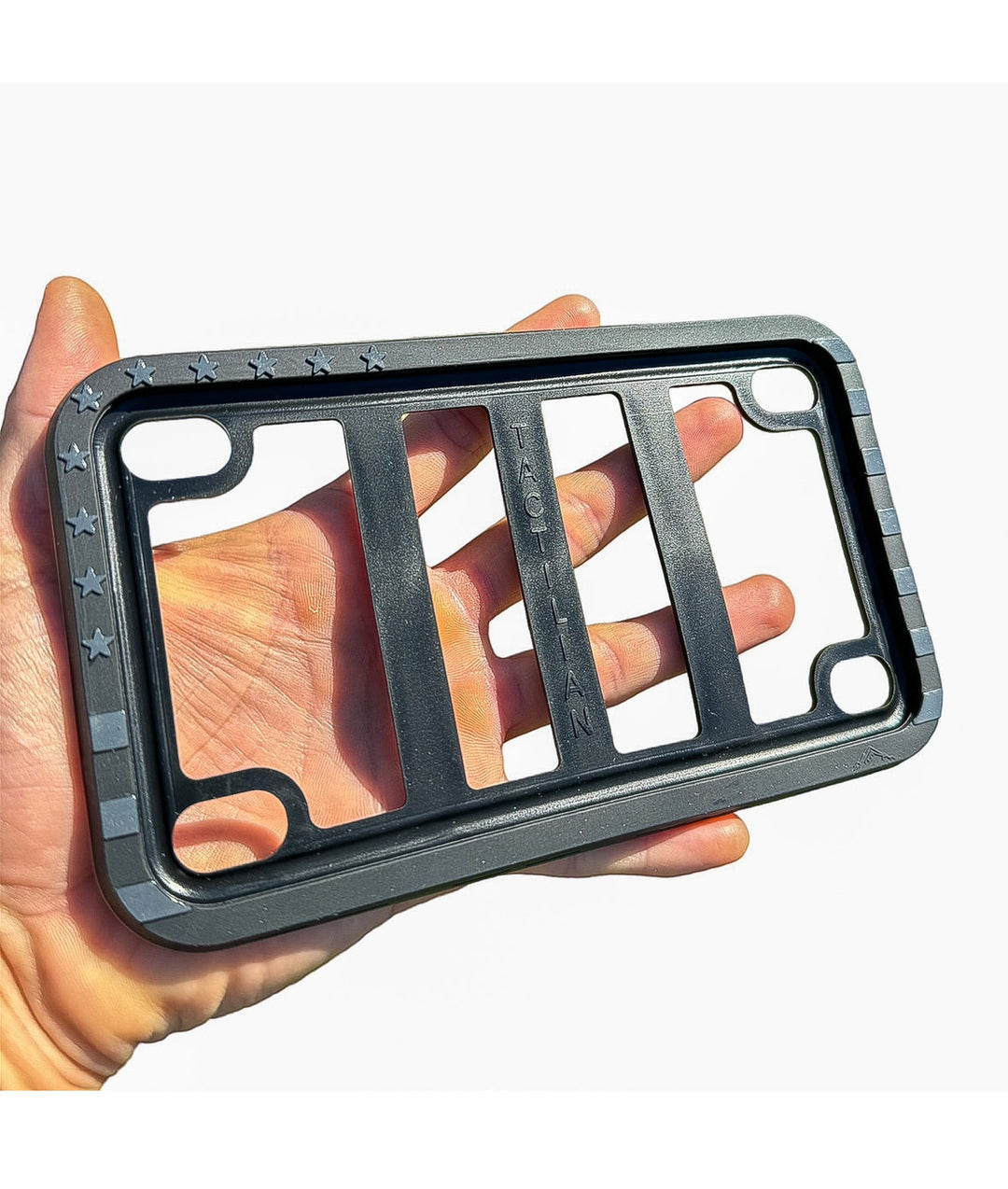 Tactilian Motorcycle Silicone American Flag License Plate Frame - Anti-Rattle, Anti-Scratch