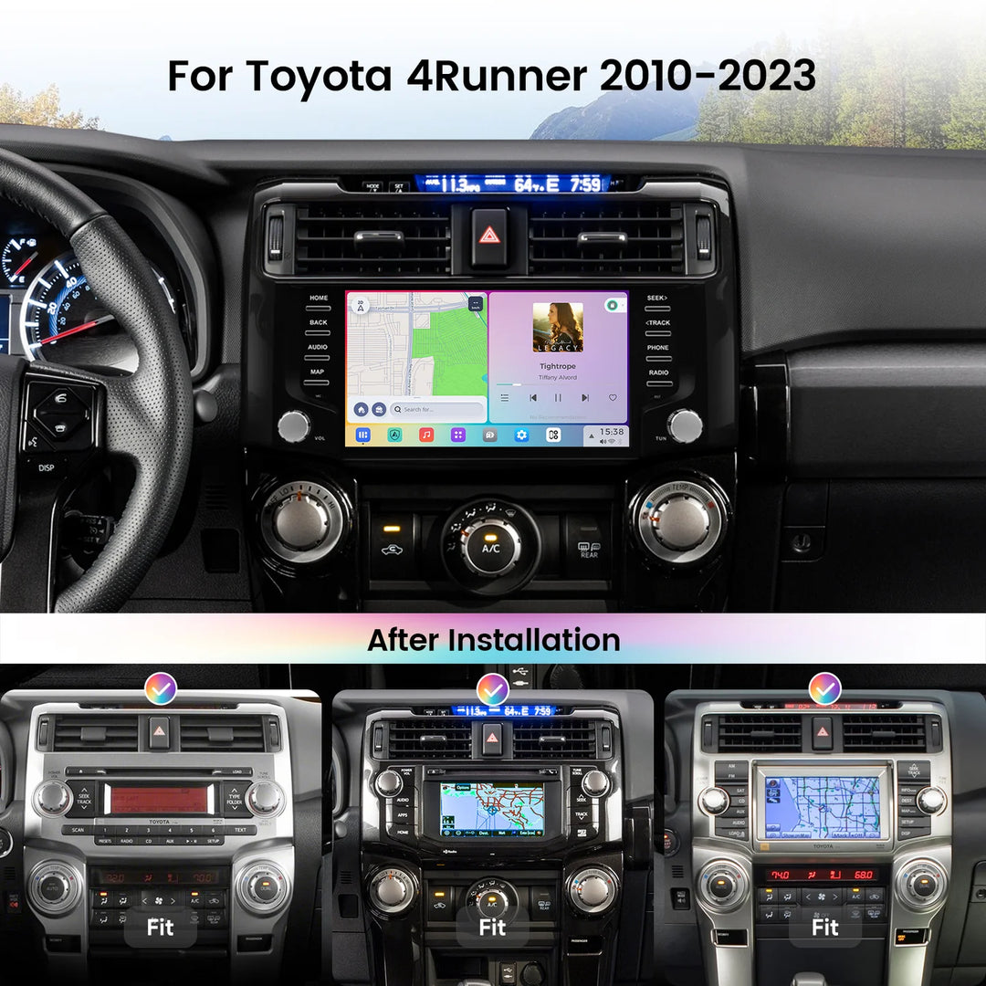 Dasaita Vivid13 Car Stereo for Black Wireless Carplay & Android Auto Car Radio | Qualcomm 665 | 9" QLED Screen | Wifi+4G LTE | 8G+256G | DTS|GPS Navigation Head Unit | Optical Output for 4Runner (2010-2023)