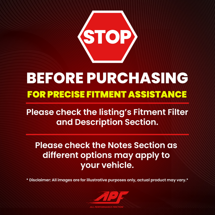 APF All Performance Friction Front Ceramic Brake Pads for Tundra (2007-2021) & Sequoia (2008-2022)