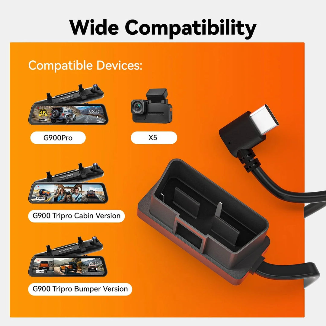Wolfbox Dashcam Multifunctional Hardwire Kit for G900TriPro