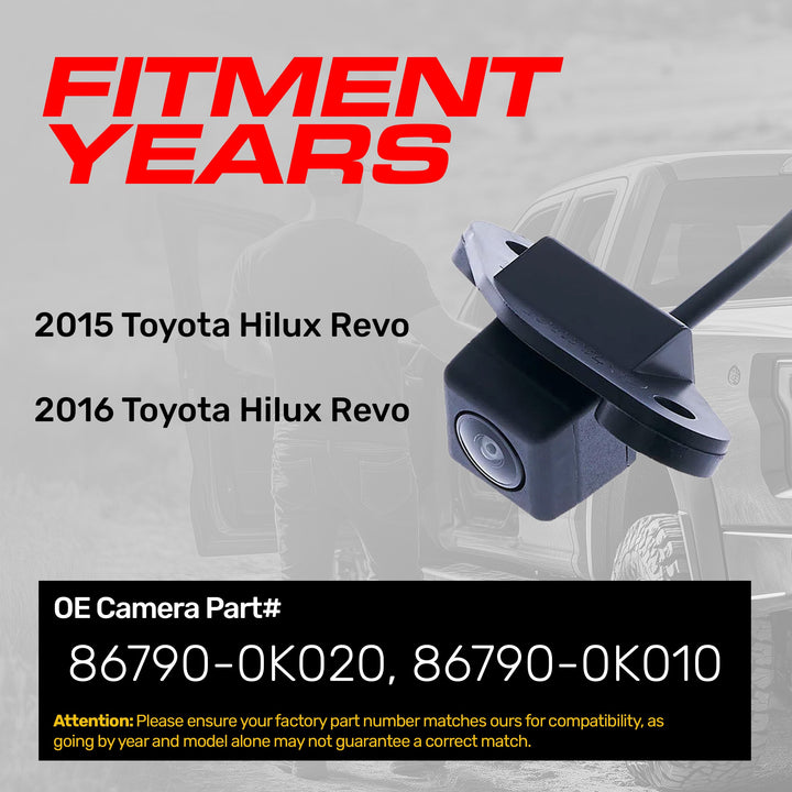 Toyota Hilux Revo (2015-2016) OEM Replacement Backup Camera OE Part # 86790-0K020, 86790-0K010