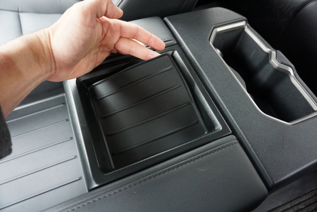 AJT Design Center Console Tray Liner- 1PC BLACK for Tundra (2022+)