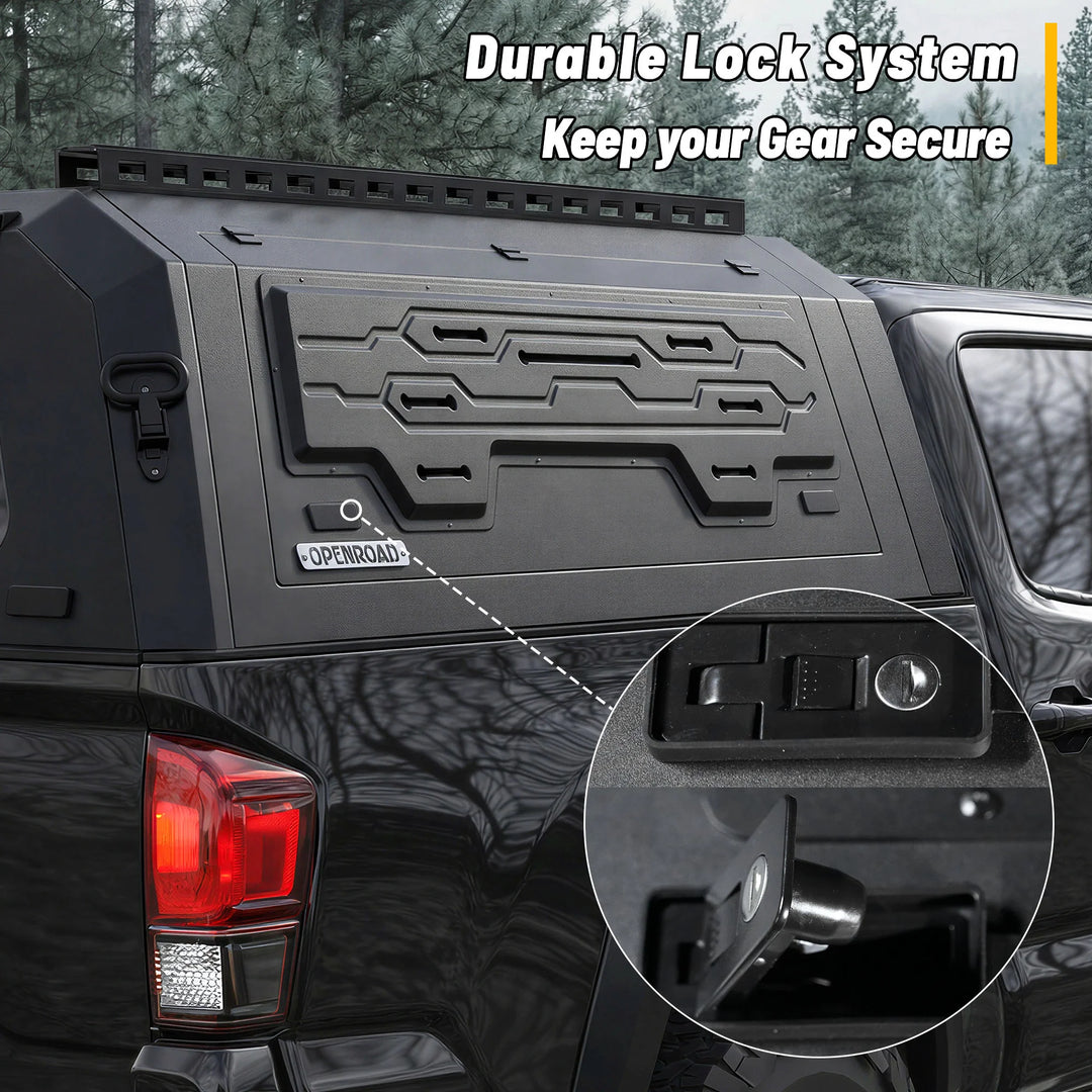 OPENROAD Aluminum Truck Cap for Tacoma (2016-2023) - 6ft Bed