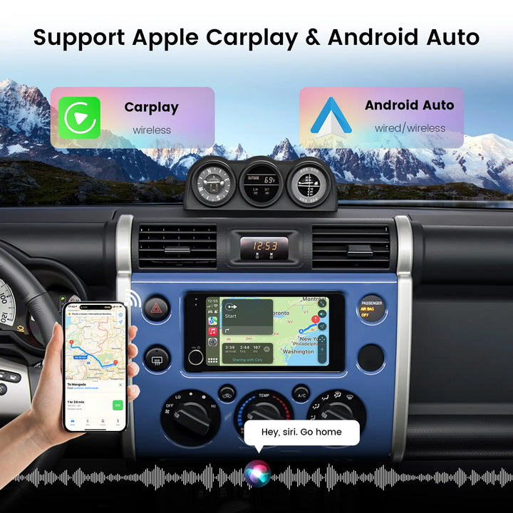 Dasaita Vivid13 Double Din Car Stereo Wireless Carplay/Android Auto, 7" QLED Screen Head Unit, 5G WiFi/4G LTE, 8+256GB Radio for Highlander/4Runner 2001-2007/FJ Cruiser 2007-2024/RAV4 2001-2005