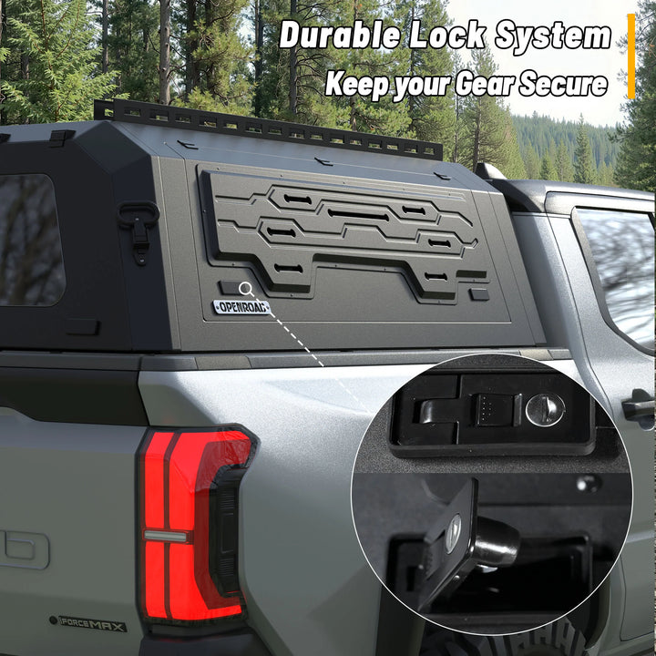 OPENROAD Aluminum Truck Cap for Tacoma (2024+) – 6ft Bed