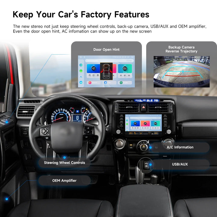 Dasaita Android13 Car Stereo Black Wireless Carplay & Android Auto Car Radio | Qualcomm 665 | 9" QLED Screen | Wifi+4G LTE |6G/8G+64G/256G | DTS Head Unit | Optical Output for 4Runner (2010-2023)