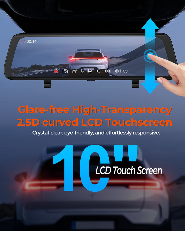 Acumen Camera XR10 Pro 4K Front & 2.5K Rear Cameras, 10" IPS Touchscreen with Built-in Wi-Fi